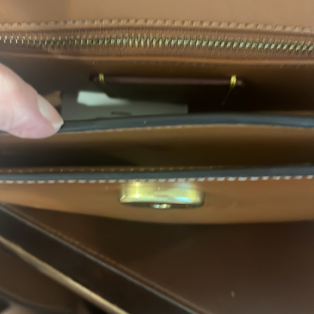 Coach Brown Leather Crossbody Bag with Gold Accents - Picture 7 of 10